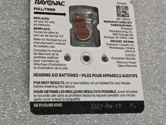 Rayovac Size 312 Extra Advanced Mercury Free Hearing Aid Batteries 40 Batteries