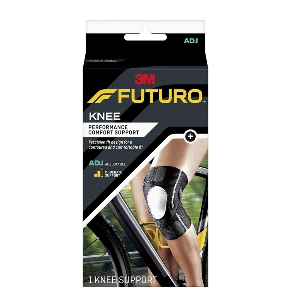 FUTURO Performance Comfort Knee Support Adjustable size Gel Pad 3M 13-17.5” Adj