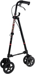 Fujihome Handrail Stick Cane II with Wheel Brake Walking Aid for Seniors Black