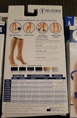 (3) Truform Leg Health MicroFiber Medical Compression Socks- Large Beige