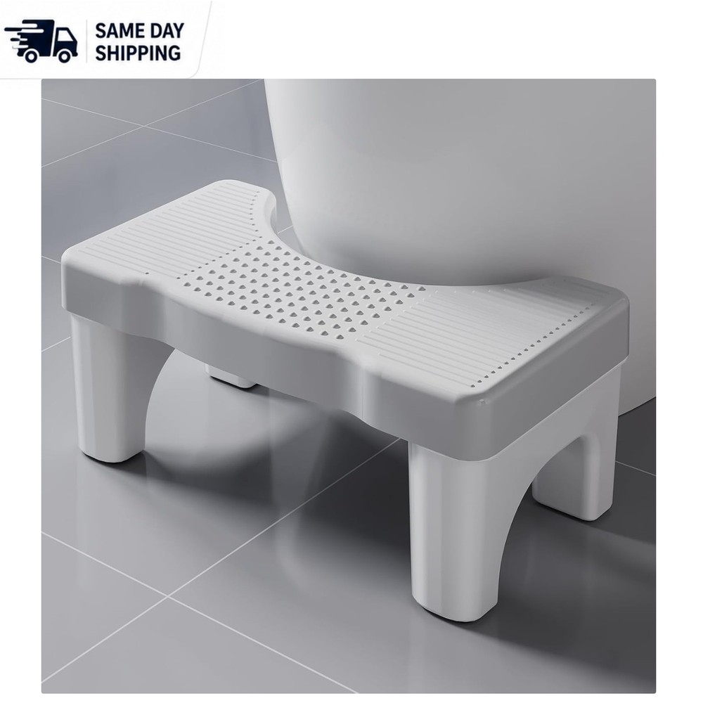 Compact Toilet Stool for Adults – Slip Resistant, Perfect for Standard Sizes