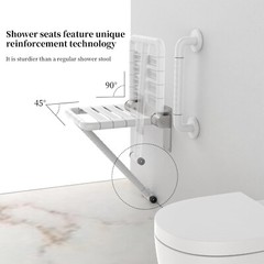 Folding Shower Seat Wall Mounted Shower Bench Heavy Duty Bathroom Shower Chair