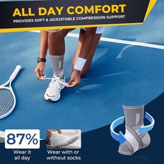 Adjustable Ankle Support Brace Gray, Size L, 1 Unit