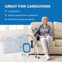 Chair Alarm with 10″ x 15″ Motion Sensor Pad and Wired Device with Rubber Cas…