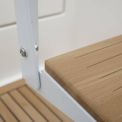 Foldable Teak Step Aluminum Alloy Watercraft Accessory White Painted Brackets