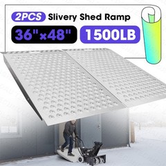 VNN 36″ x 48″ Shed Ramp 1500LB Capacity Anti-Slip Punch Plate Ramp for ATV (2PC)