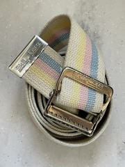 SkiL-Care Gait Belt 60″ Length Pastel Stripe 2″ Ivory yellow pink blue Stripe