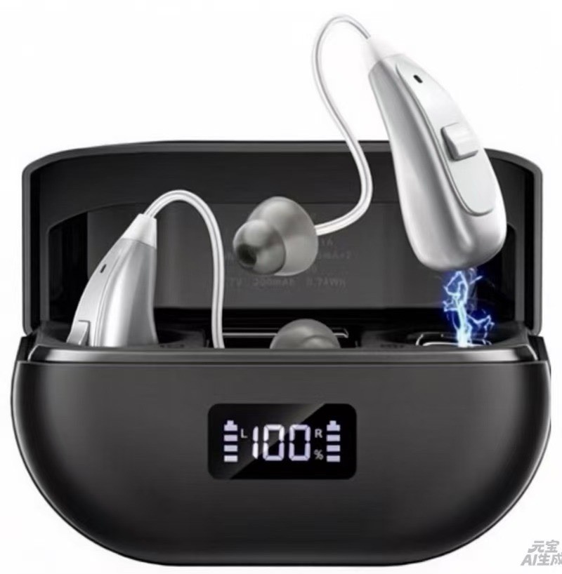 Hearing Aids For Seniors Adults（Silver Black