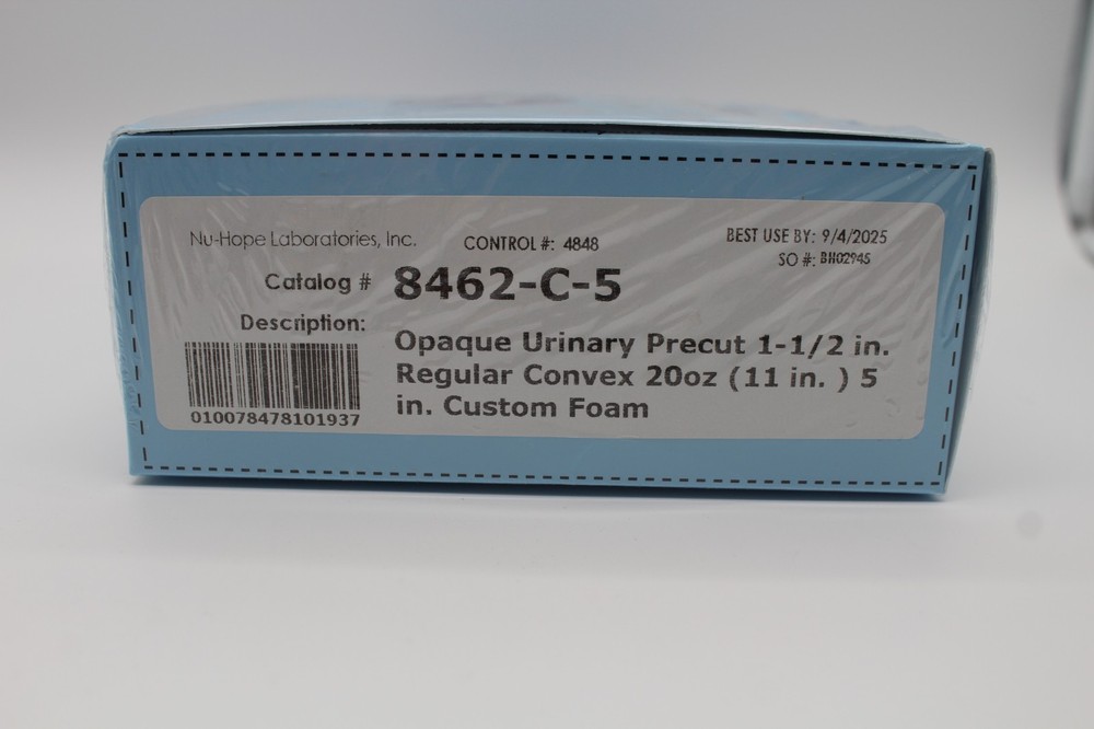 Box of 10 NU-HOPE 8462-C-5 Precut 1-1/2 in. Convex 20 oz Urinary Ostomy Pouches
