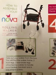 NOVA JOURNEY STEEL ROLLATOR WALKER RED NEW IN BOX/300 WEIGHT CAPACITY