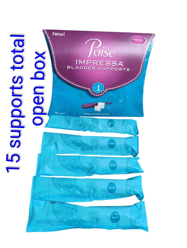 Poise Impressa Bladder Supports Size 1 open box of 10+5=15 count sealed-no leaks