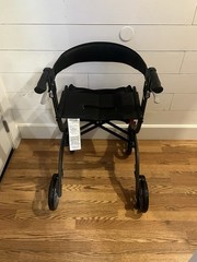 Drive F-22 Rollator Walker Black Foldable w/Height Adjust and Storage 300 lb Cap