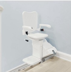 Atlas Liberty Straight Indoor Stair Lift, Foldable, Remote, 315 lb, White