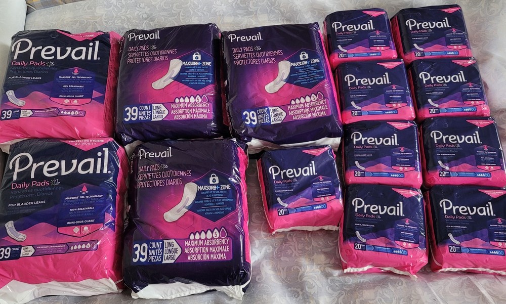 Lot of 14 Prevail Daily Pads for Bladder Leaks-375 Total Pads