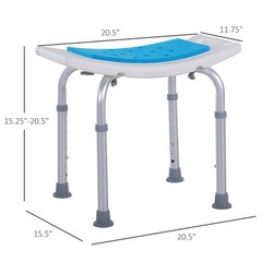 Adjustable Shower/Bath Stool w/ Handles Non-Slip 15.25-20.5″