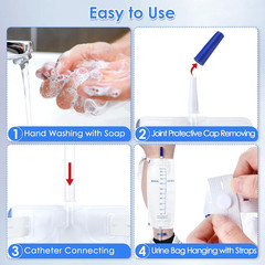 3-Pack 33.8Oz Urinary Drainage Leg Bags with Anti-Reflux Valve and Straps