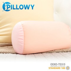 Microbead Bolster Neck Roll Pillow – Silky Feel, 14″ x 8″, Cream Peach