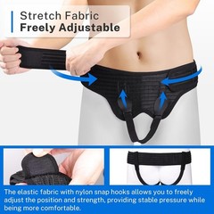 Hernia Belt: Single/Double Inguinal Support w/4 Pads, Groin Truss Briefs
