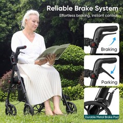 Rollator Walkers with Seat, 500 lbs Weight Capacity & Reinforce