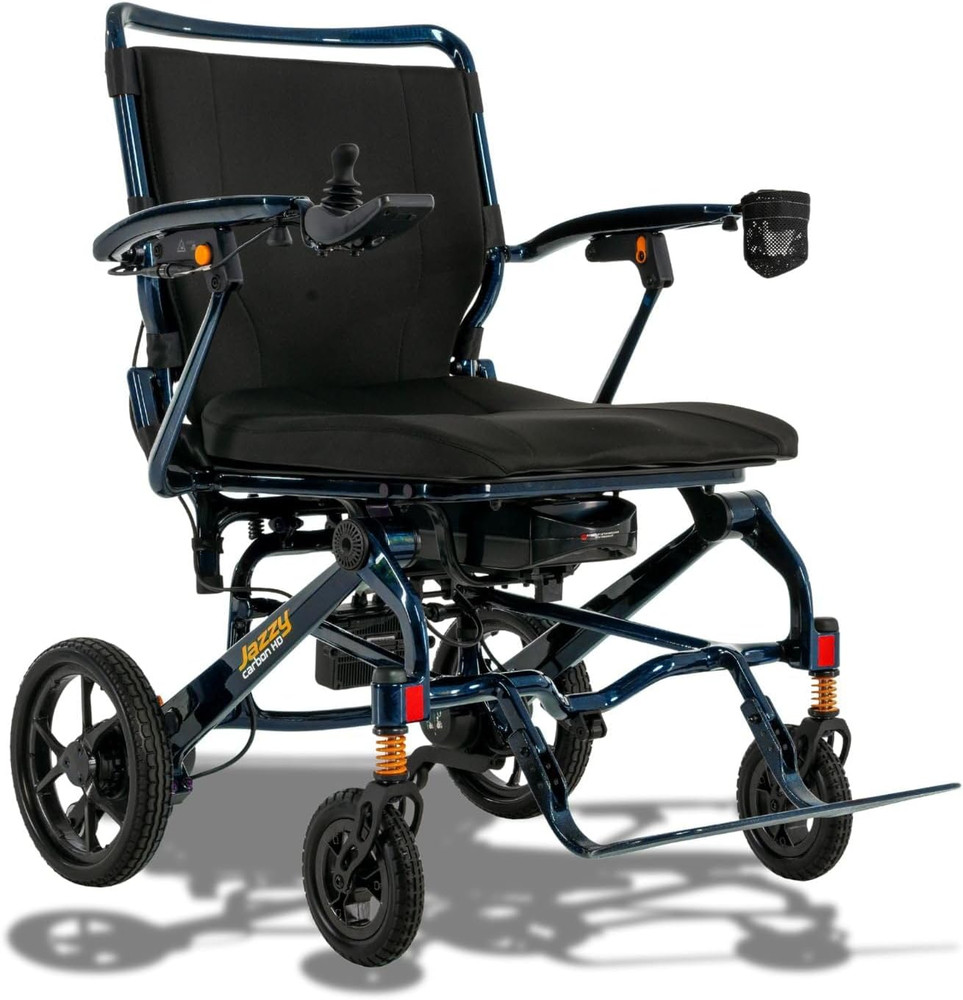Jazzy Carbon HD Heavy-Duty Folding Travel Power Chair – 400 Lb. Wt. Capacity, 3.