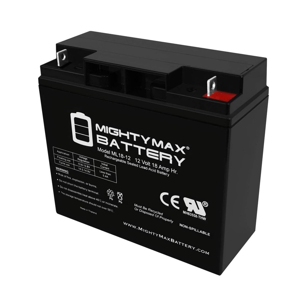 ML18-12 – 12 Volt 18 AH, Nut and Bolt (NB) Terminal, Rechargeable SLA AGM Bat…