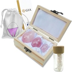 GIA Certified Yoni Stones Nephrite Jade Set of 3 | Pelvic Floor Exercise Devi…