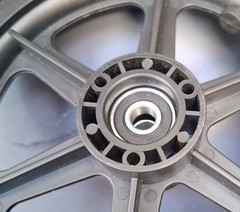12 1/2 x 2 1/4 wheelchair rear wheel assembly (One pair), solid tires.