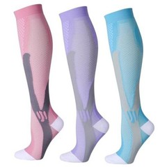 Compression Socks for Women Wide Calf 20-30 mmHg XX-Large Pink+blue+purple