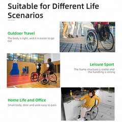 Aluminum Alloy Foldable Lightweight Wheelchair 24″ Quick Release Wheels Green