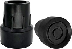 Metal Reinforced Cane Tips 1 Inch Black Ideal for Aluminum and Wood Crutches