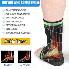 Ankle Brace Support Compression Sleeve Sprained Foot Tendon Pain Relief Wrap Gym
