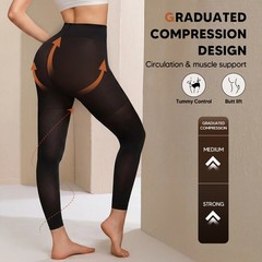 8-15 mmHg Compression Pantyhose for Women Footless High Waist Support Tights