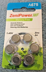 ZeniPower A675 Hearing Aid Batteries – 1.45V, Date: 09/26 NEW