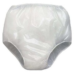 Fiberlinks Unisex Vinyl Pull-on Pant, Reusable, Waterproof, Latex-free Pack of 3