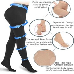 Medical Compression Pantyhose for Women & Men, Opaque Closed Toe 20-30mmHg Pants
