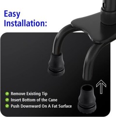 4-Pack Rubber Cane Tips 3/4 Inch Heavy Duty Walking Cane Tips Black Sturdy