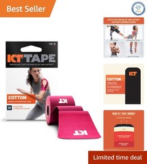 Cotton Kinesiology Tape: 20 Precut Strips, Hypoallergenic, Long-Lasting