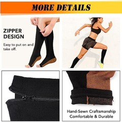 Zipper Pressure Compression Socks Pain Relief Calf Leg Foot Support Stocking US