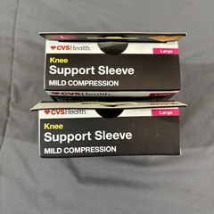 2 PACK ~ CVS Health Knee Support Sleeves Mild Compression Size Large NEW!!!