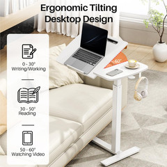 Adjustable Overbed Table with Wheels – Rolling Laptop & Mobile Desk