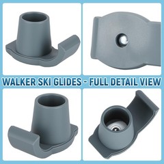 Walker Ski Glides for Folding Walkers – Universal Walker Glide Caps & Sliders, W