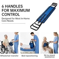 Transfer Sling with Metal Buckle & 6 Reinforced Straps – Lift Aid for Elderly &