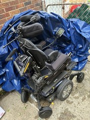 Quantum Power Wheelchair w/ Joystick, Tilt in Space, Headrest, Elevating Legrest