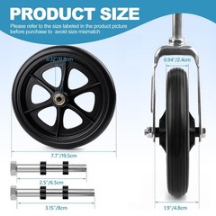 2 Pcs 8 Inch Walker Wheels Replacement Solid Wheelchair Front Wheels,Anti-Sli…