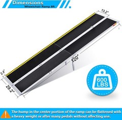 2-10ft Aluminum Multi-Folding Wheelchair Scooter Mobility Ramp Portable Non-Slip