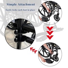 Wheelchair Replacement Swivel Footrests Pair Black