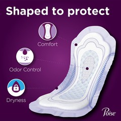 Poise Incontinent Pad 10.47 Inch Length Regular Length Moderate 132 Ct