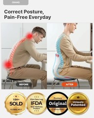 Portable Ergonomic Back Support for Office and Home – Red, 16.5 x 12.7 in
