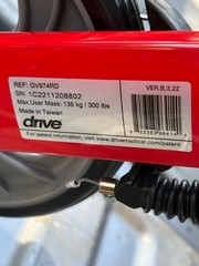 Drive F-22 Rollator Walker GV974RD Handle Breaks Red Seat Pouch 300lb Capacity