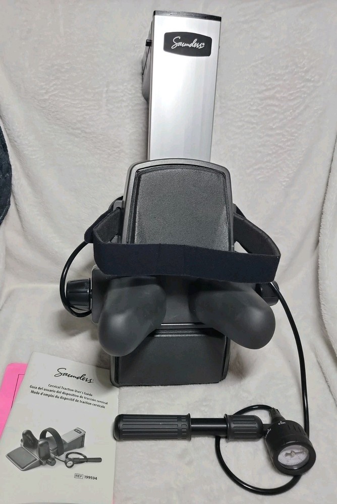 Saunder Cervical Traction Neck Device w/ Deluxe Carrying Bag & Manual
